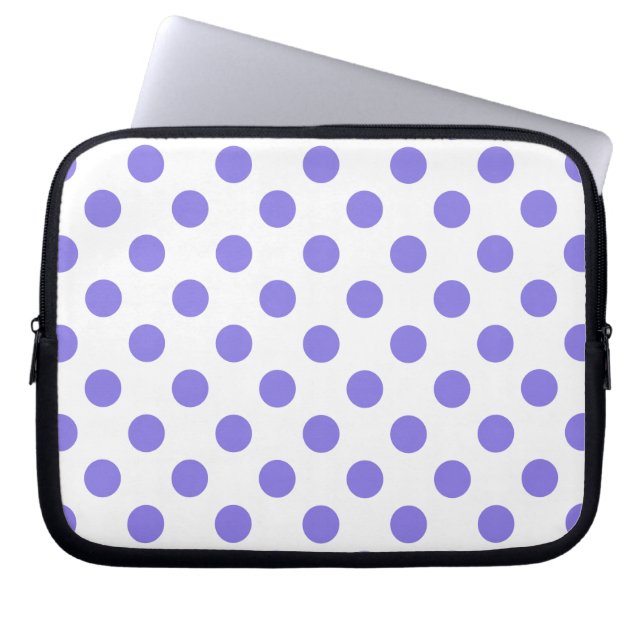 Periwinkle-Polka-Punkte Laptopschutzhülle (Vorderseite)