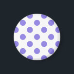 Periwinkle-Polka-Punkte Magnet<br><div class="desc">Periwinkle polka Punkte auf weißem Hintergrund</div>