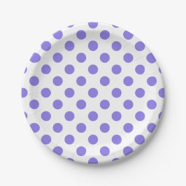 Periwinkle-Polka-Punkte Pappteller