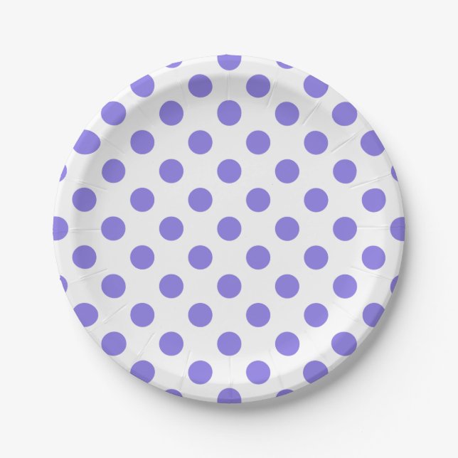 Periwinkle-Polka-Punkte Pappteller (Vorderseite)