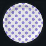 Periwinkle-Polka-Punkte Pappteller<br><div class="desc">Periwinkle polka Punkte auf weißem Hintergrund</div>