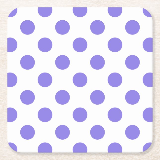 Periwinkle-Polka-Punkte Rechteckiger Pappuntersetzer (Vorderseite)