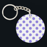 Periwinkle-Polka-Punkte Schlüsselanhänger<br><div class="desc">Periwinkle polka Punkte auf weißem Hintergrund</div>