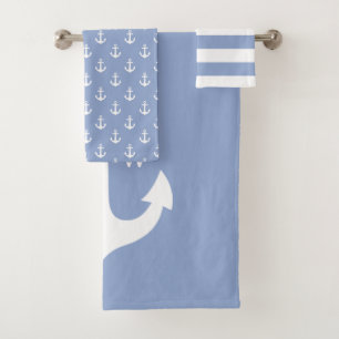 Periwinkle Preppy Anchor Monogram Badhandtuch Set