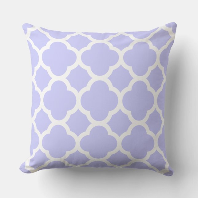 Periwinkle Quatrefolienmuster Kissen (Vorderseite)