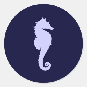 Periwinkle Sea Horse Runder Aufkleber