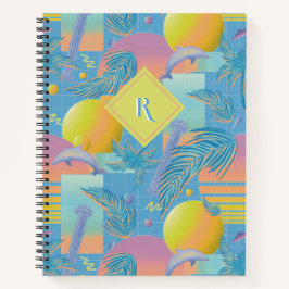 Periwinkle Summer Vaporwave Sonnenuntergang und Pa Notizbuch