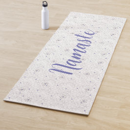 Periwinkle Taupe Weiße Blume Yogamatte