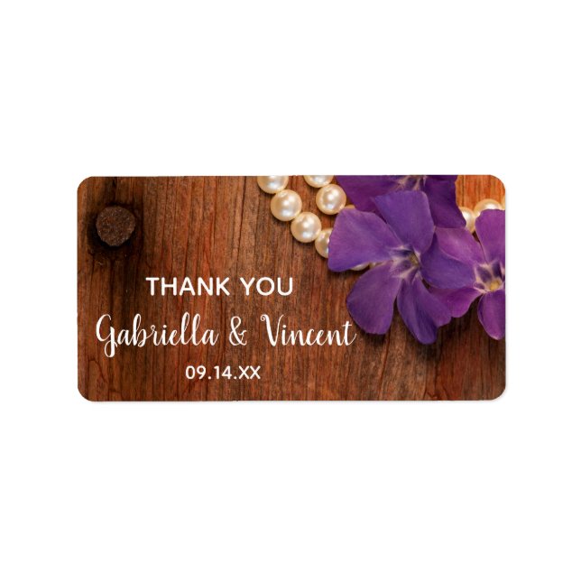 Periwinkle und Pearls Wedding Vielen Dank für Ihre Adressaufkleber (Vorne)