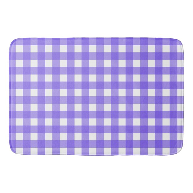 Periwinkle und weißer Gingham Badematte (Vorderseite)