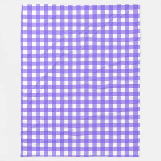 Periwinkle und weißer Gingham Fleecedecke (Vorderseite)