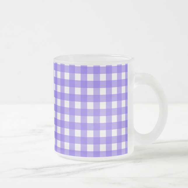 Periwinkle und weißer Gingham Mattglastasse (Rechts)