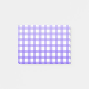 Periwinkle und weißer Gingham Post-it Klebezettel