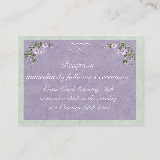 Periwinkle Wedding Einladung Empfang Beilage (Vorderseite)