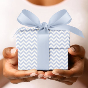 Periwinkle & White Zickzack Stripe Babydusche Geschenkpapier