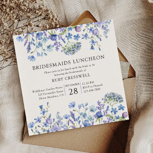 Periwinkle Wildblume Bridesmaids Luncheon Einladung