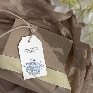 Periwinkle Wildblume Elegante Gastgeschenk Hochzei Geschenkanhänger
