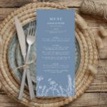 Periwinkle Wildblume Hochzeitmenü Menükarte<br><div class="desc">Periwinkle Wildblume Hochzeitmenü</div>