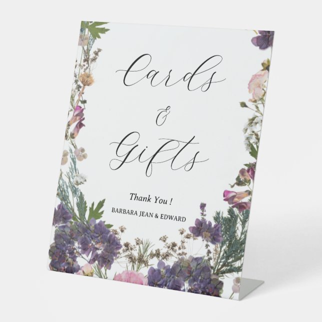 Periwinkle Wildblume Karten und Geschenke Sockelschild (Vorderseite)