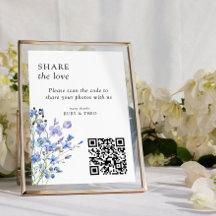 Periwinkle Wildblume QR Code Foto Sharing Card