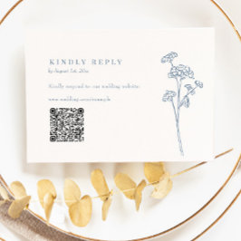 Periwinkle Wildblume QR Code Wedding RSVP