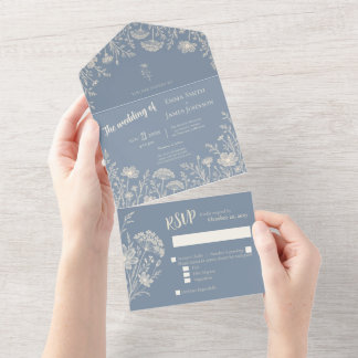 Periwinkle Wildflower All in One Invitation Einladung