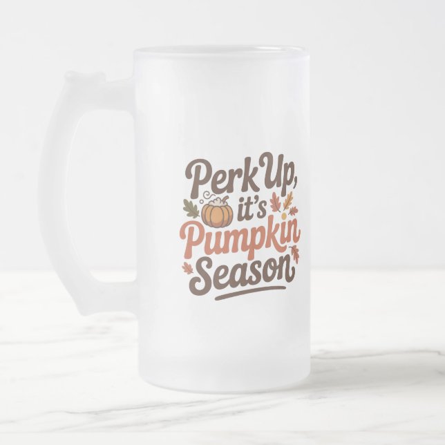 Perk up pumpkin coffee quote seasonal cozy mattglas bierglas (Links)