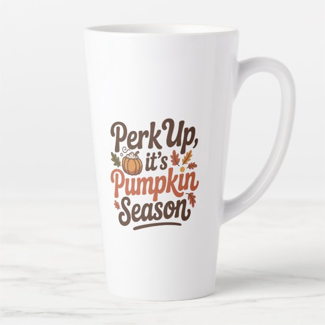 Perk up pumpkin spice coffee quote seasonal cozy milchtasse (Rechts)