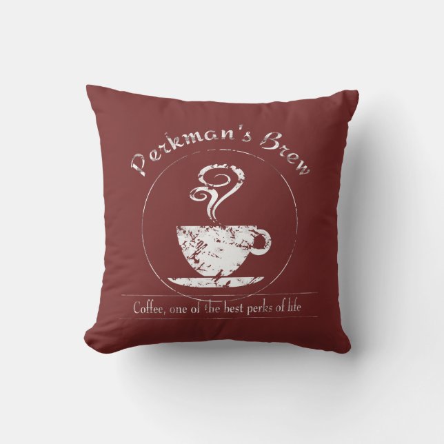 Perkmans Brew-Vintages Kaffee-Kissen Kissen (Vorderseite)