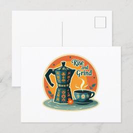 Perkolation von Erinnerungen: Vintage Kaffeemoment Postkarte