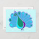 Perky Peacock Graphic Postkarte (Vorne/Hinten)