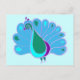 Perky Peacock Graphic Postkarte (Vorderseite)
