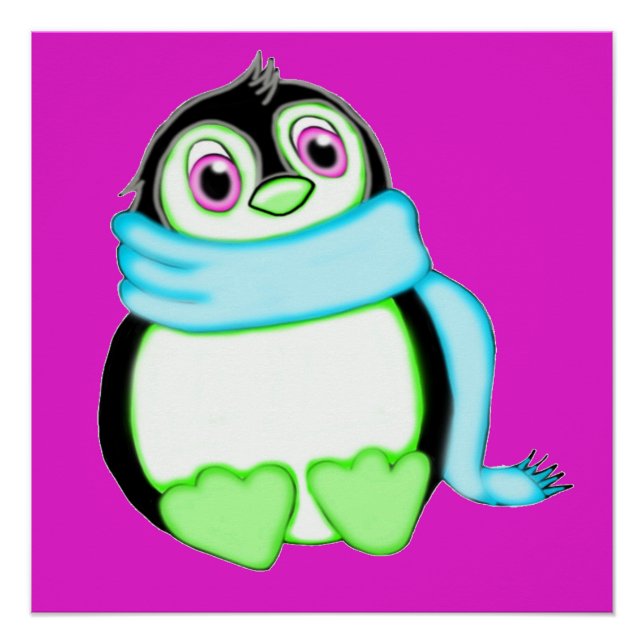 Perky Pguin Pink Poster (Vorderseite)