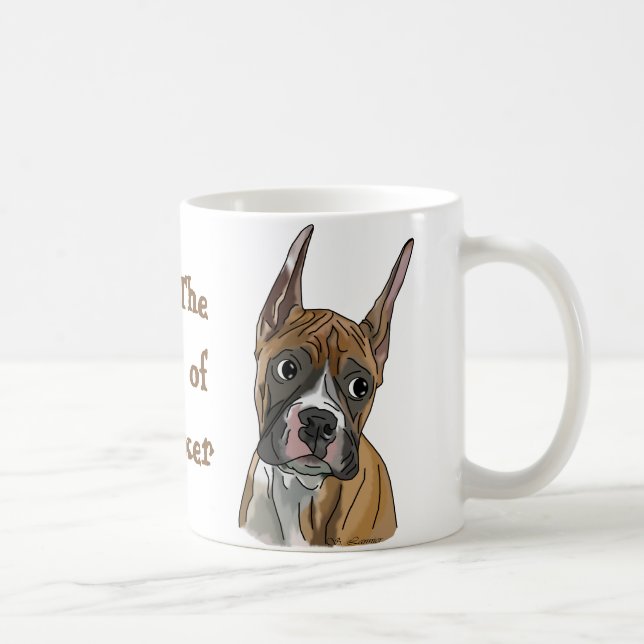 Perky Red Fawn Boxer Dog Kaffeetasse (Rechts)