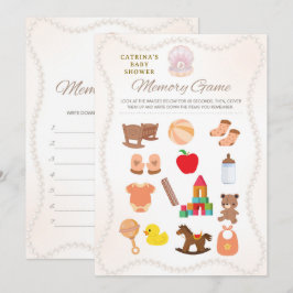 Perl-Baby-Party-Spiel - Bearbeitbarer Name, 5x7 Einladung