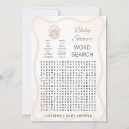 Perl-Babyparty-Spiel - Bearbeitbarer Name, 5x7 Einladung