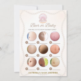 Perl-Babyparty-Spiel - Bearbeitbarer Name, 5x7 Einladung