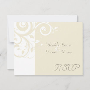 Perl-Creme-Umkehr-Swirls-Hochzeit-Antwortkarte RSVP Karte