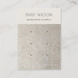 Perl Silver Leather Textur 3 Earring Display Visitenkarte