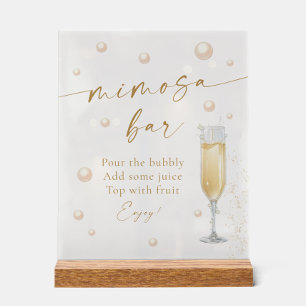 Perl- und Prosecco-Brautparty-Mimosa-Bar Acrylschild