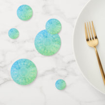 perle bleu vert doilies confetti