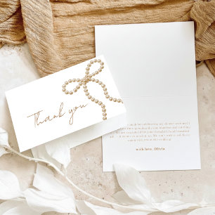Perle Bow Sie heiratet Hochzeitsbrause im elegante Dankeskarte
