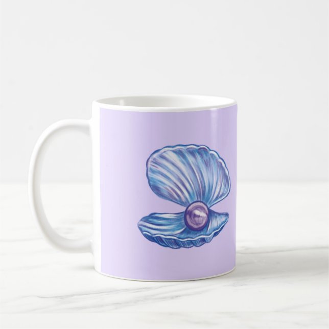 Perle des Ozeans (Lila) Kaffeetasse (Links)
