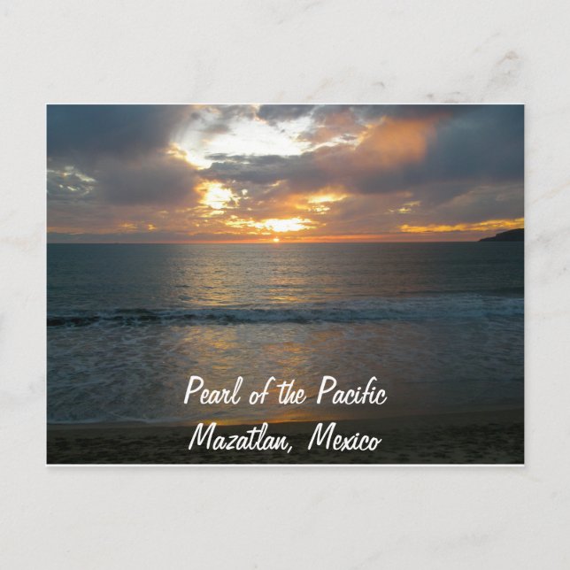 Perle des pazifischen Mazatlan Mexiko Sonnenunterg Postkarte (Vorderseite)