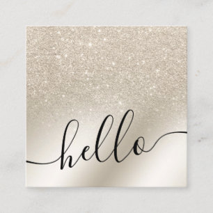 Perle Glitzer Elfenbein Ober Farbverlauf Metallic  Quadratische Visitenkarte