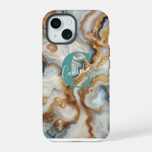 Perle Golden Pretty Botswana Achat Benutzerdefinie iPhone 15 Hülle