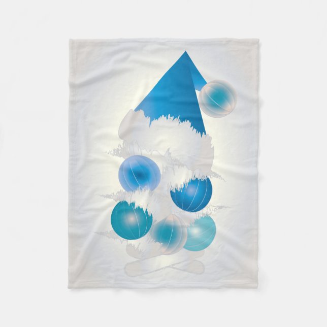 Perle und blau zu Weihnachten Fleecedecke (Vorderseite)
