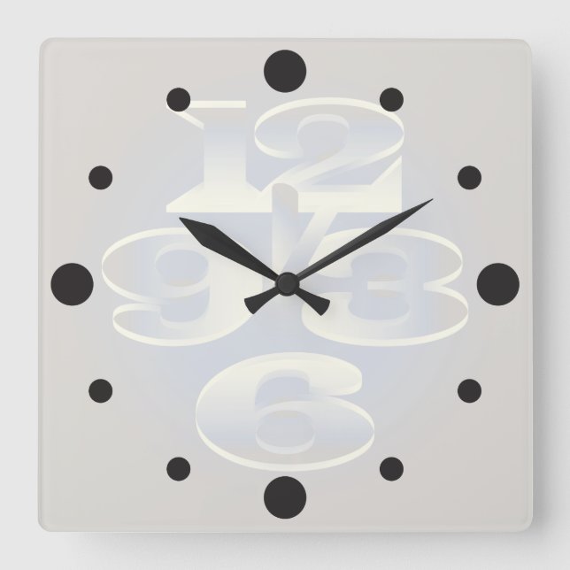 Perle von fünf Minuten Quadratische Wanduhr (Vorderseite)