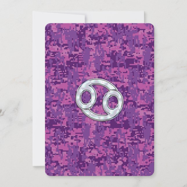 Perle wie Krebs Zodiac Sign auf der digitalen Camo (Vorderseite)