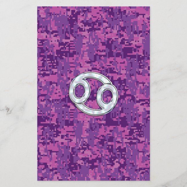 Perle wie Krebs Zodiac Sign auf der digitalen Camo Flyer (Vorne)